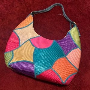 Multicolored Wicker Purse